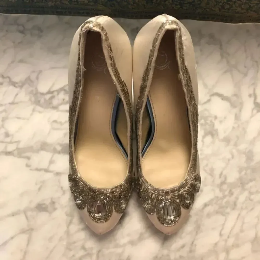 DSW x Disney Beaded Satin Cinderella Pumps Size 8.5